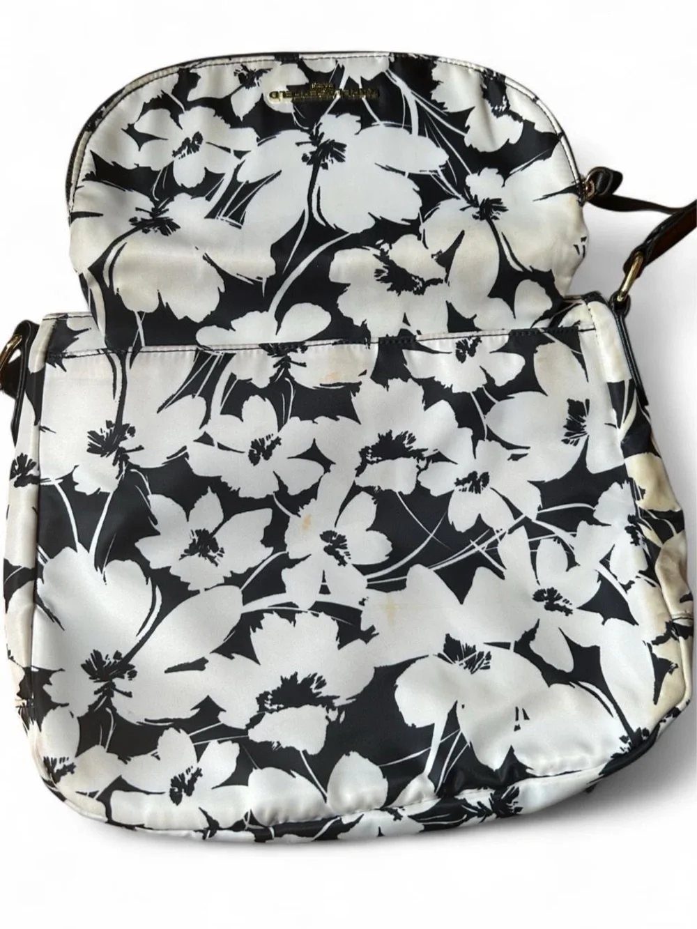 Karl Lagerfeld Paris Cara Messenger Floral Nylon Crossbody Bag Whimsigoth Medium